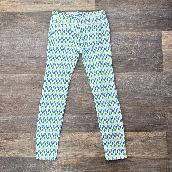Vineyard Vines white with blue and green polka dots skinny jeans size 0 B161 - Picture 4 of 4